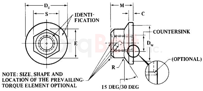 ASME B18.16.3M Prevailing Torque Hex Flange Nuts 