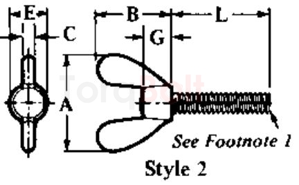 ANSI/ASME B18.17 Type B Style 2 Wing Screws