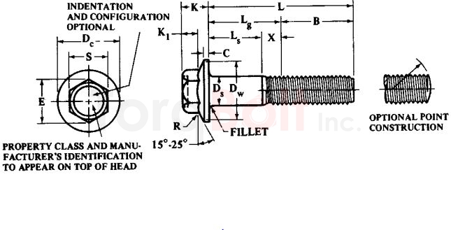 ASME B18.2.3.4m Hex Flange Screws