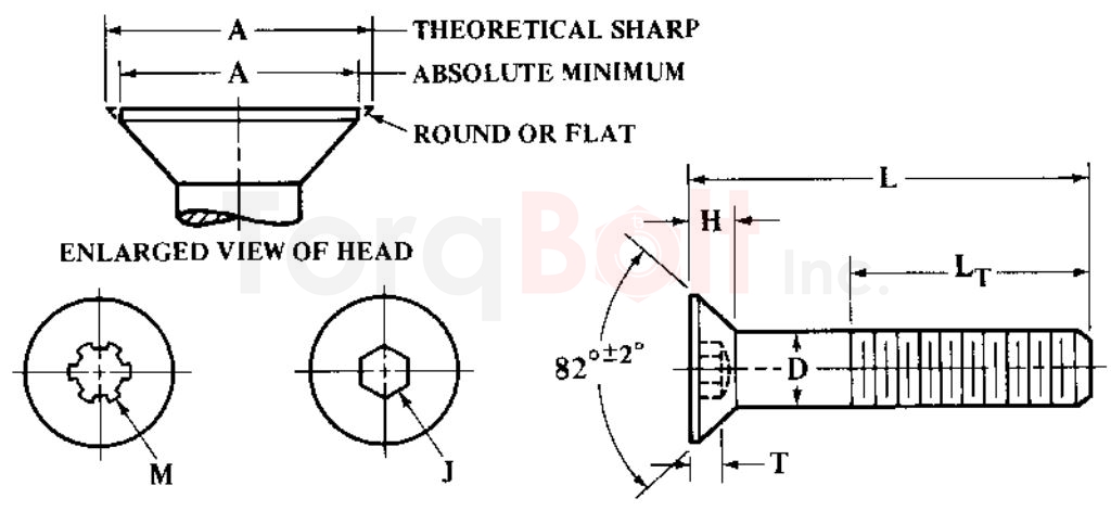 ASME B18.3 Hexagon And Spline Socket Flat Countersunk Head Cap Screws