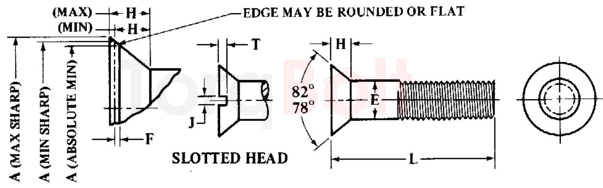 ASME B18.5 Countersunk Bolts and Slotted Countersunk Bolts