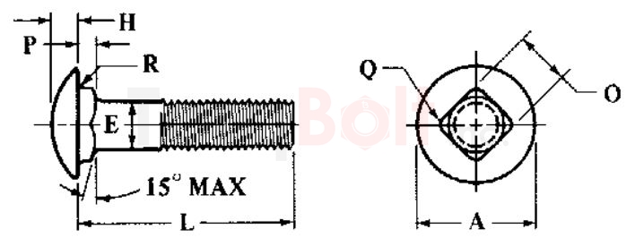 ASME B18.5 Round Head Short Square Neck Bolts