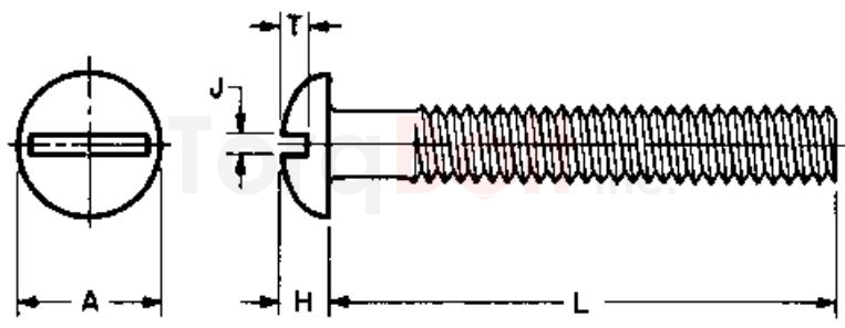 ASME B18.6.3 Slotted Round Head Machine Screws