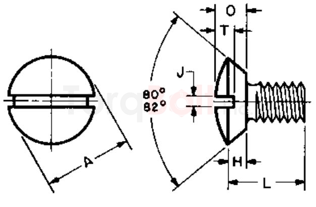 ASME B18.6.3 Slotted Undercut Oval Countersunk Head Machine Screws