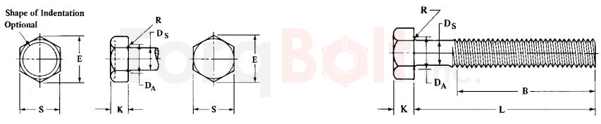 ASME B18.6.7m Hex Head Machine Screws