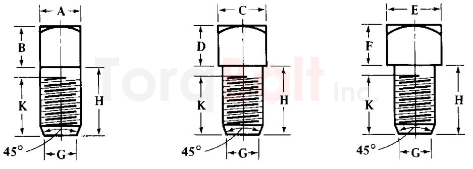 BS 4168 Bright Square Head Set Screws With Flat Chamfered Ends