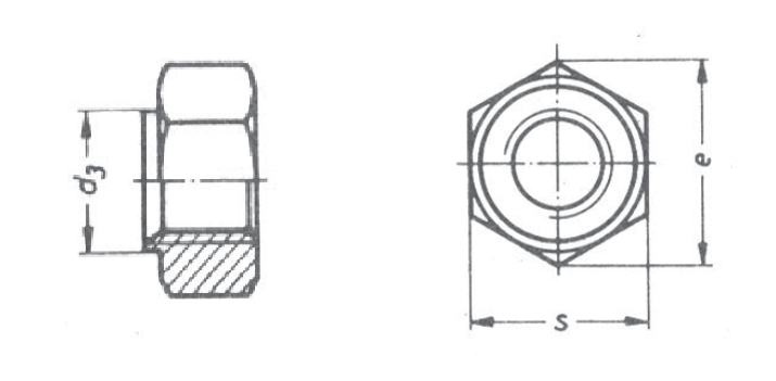 DIN 2510 Form TF Hexagon Nuts Dimensions