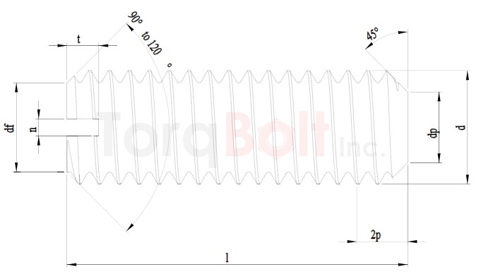 DIN 551 Slotted Set Screws Flat Point