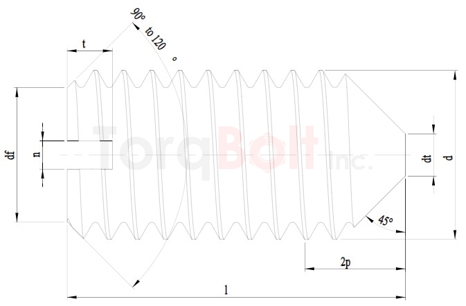 DIN 553 Slotted Set Screws Cone Point