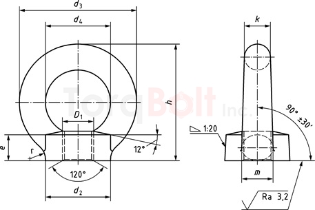 DIN 582 Dimensions