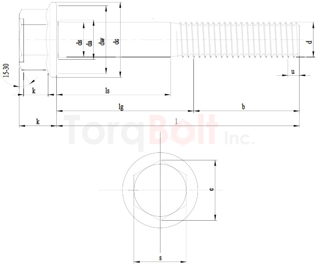 DIN 6921 Serrated Flanged Hexagon Bolts