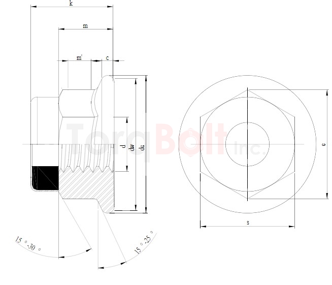 DIN 6926 Nylon Insert Non Serrated Flange Nuts