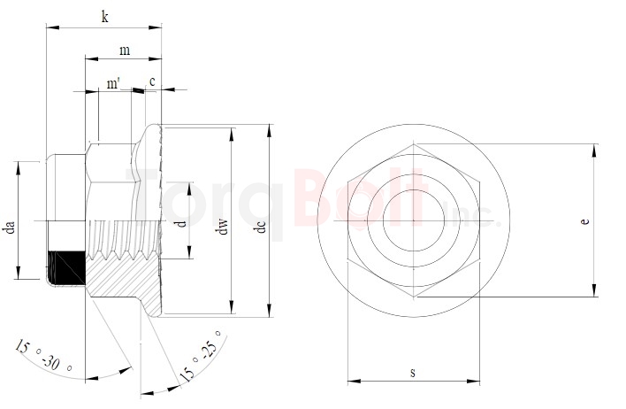 DIN 6926 Nylon Insert Serrated Flange Nuts