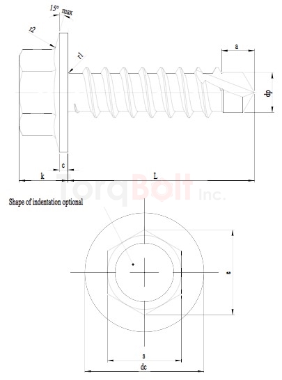 DIN 7504K Hexagon Washer Head Self Drilling