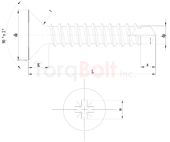 DIN 7504OZ Pozi Countersunk Self Drilling