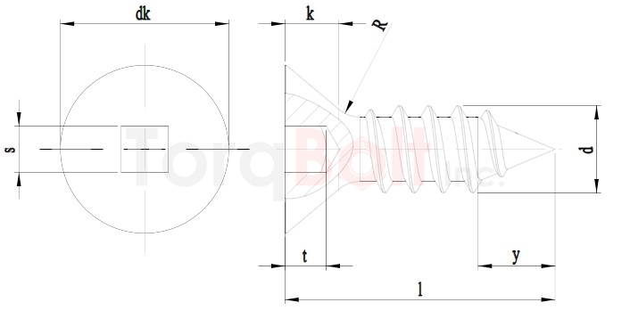 DIN 7982C Hexalobular Countersunk AB Self Tapping Screws