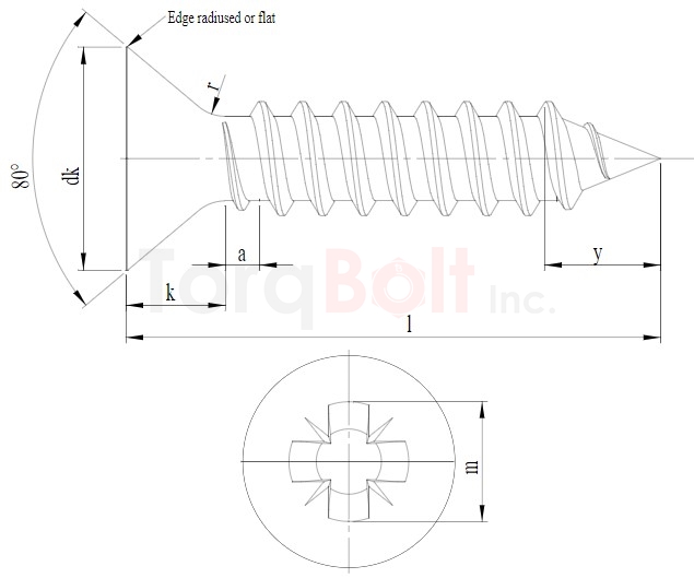 DIN 7982CH Phillips Countersunk AB Self Tapping Screws