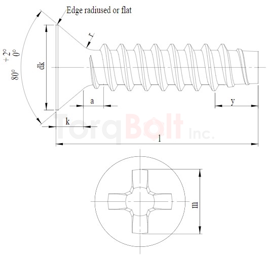 DIN 7982FH Phillips Countersunk B Self Tapping Screws