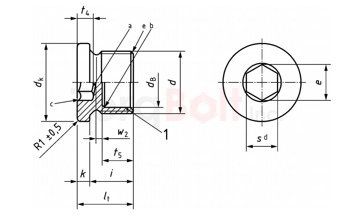 Screw plug with hexagon socket (ISK)