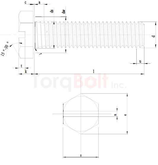 DIN 933SZ Slotted Hexagon Head Screws