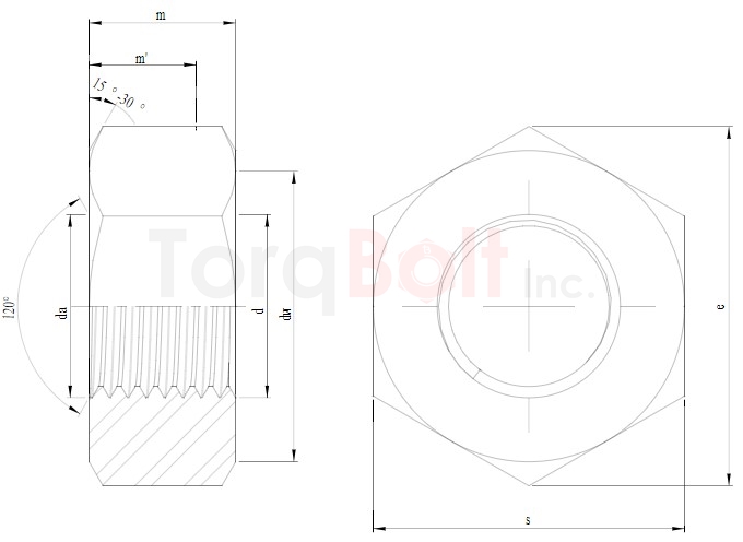 DIN 934 Hexagon Full Nuts