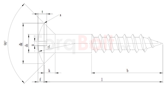 DIN 95 Slot Raised Countersunk Woodscrews