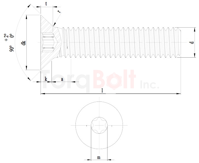 DIN 965 Hexalobular Countersunk Machine Screws