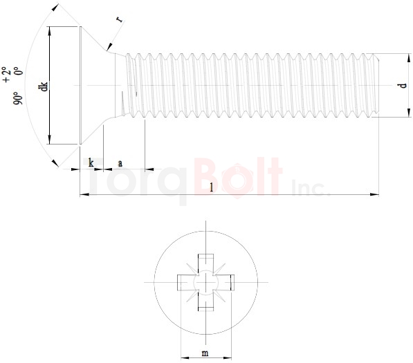 DIN 965Z Pozi Countersunk Machine Screws