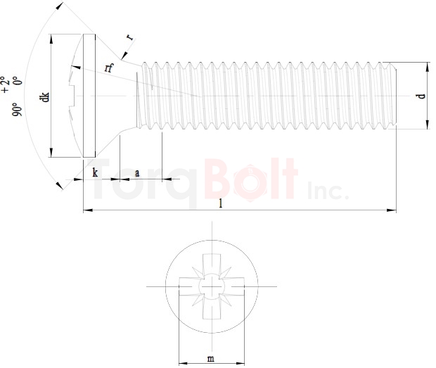 DIN 966Z Pozi Raised Countersunk Machine Screws