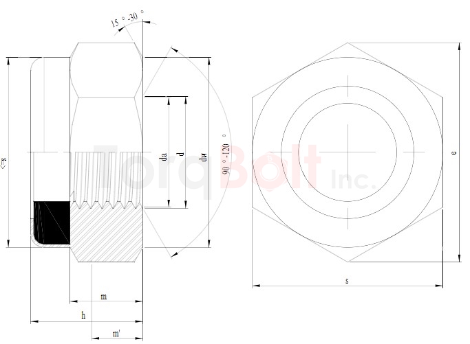 DIN 985 Fine Pitch Nylon Insert Nuts