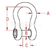 Bow Shackle w/ No Snag Pin