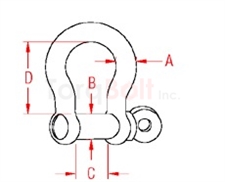 Bow Shackle w/ Screw Pin