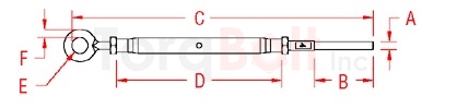 Gate Eye & Hand Swage Stud - Closed Body