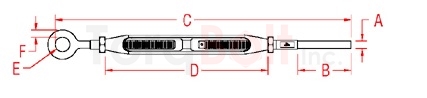 Gate Eye & Hand Swage Stud - Open Body