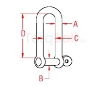 Long D Shackle w/ Screw Pin