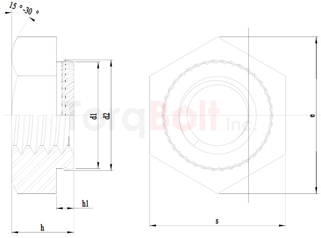 Hexagon Insert Press Nuts