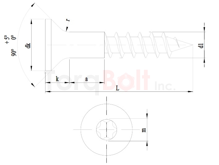 Hexalobular Countersunk Chipboard Screws