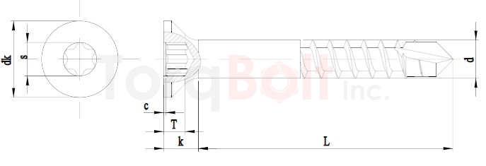 Hexalobular Countersunk Self Drill Chipboard Screws