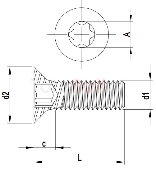 ISO 10642 Hexalobular Countersunk Screws