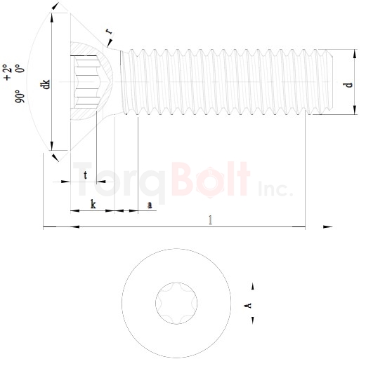 ISO 14581 Hexalobular Countersunk Machine Screws