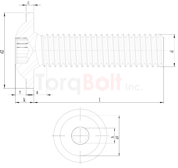 ISO 7380-2 Flanged Hexalobular Button Screws