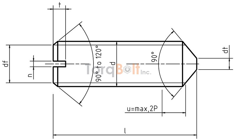 ISO 7434 Slotted Set Screws With Cone Point