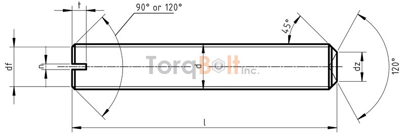 ISO 7436 Slotted Set Screws with Pins