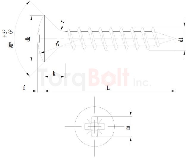 Pozi Raised Countersunk Chipboard Screws Full Thread