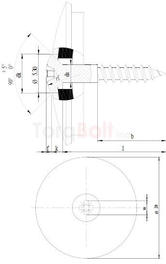 Pozi Raised Countersunk Woodscrews 20mm Sealing Washer