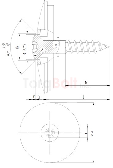 Pozi Raised Countersunk Woodscrews 25mm Sealing Washer