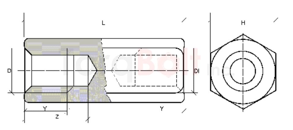 Hexagonal Threaded Spacer Size Range